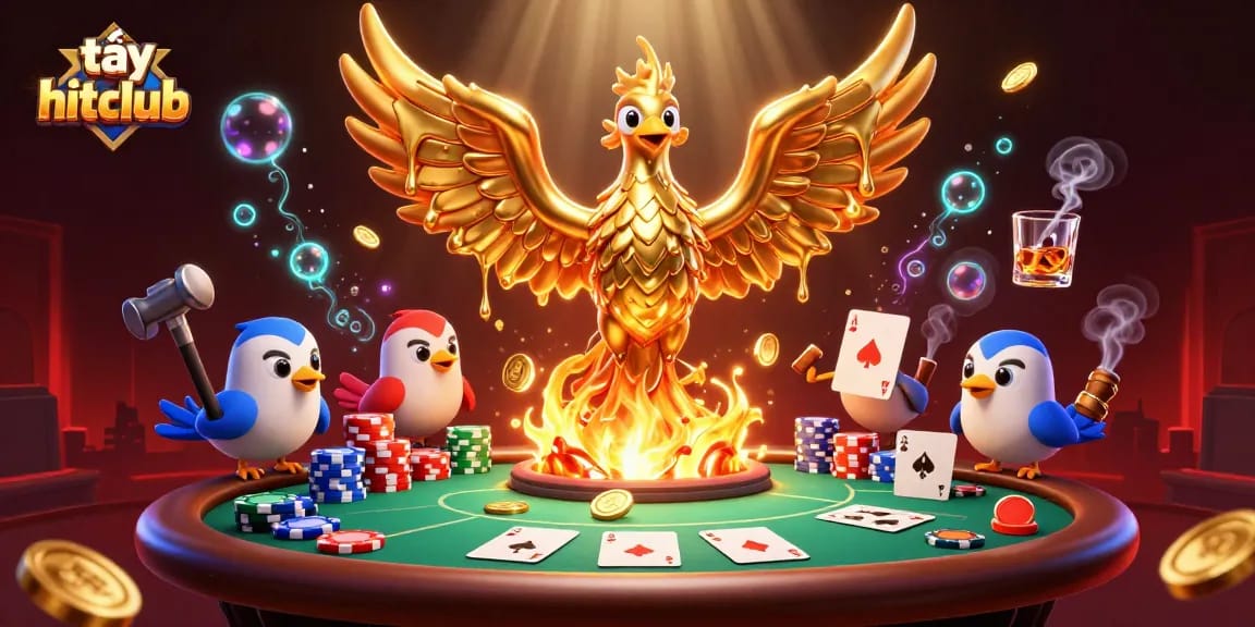 Experience thrilling gameplay with tải hitclub's immersive casino adventures featuring a golden phoenix.