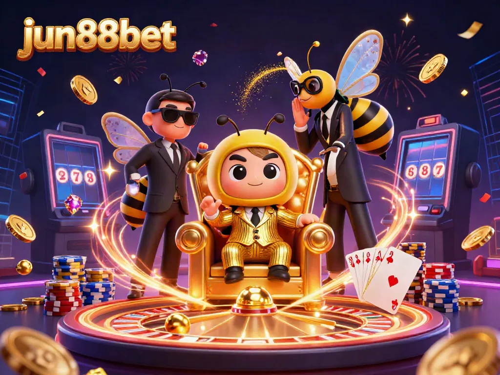 Bet and win at jun88bet with vibrant casino elements capturing excitement.