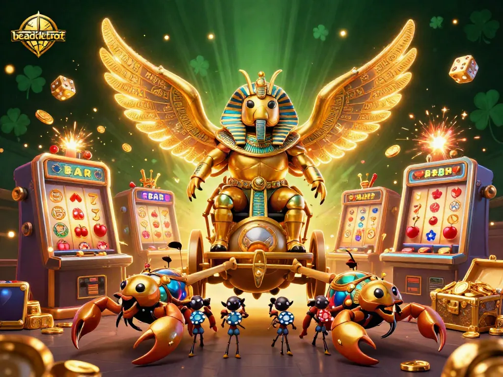 Experience the excitement at beasdetroit with a vibrant 3D casino illustration featuring elaborate game elements.