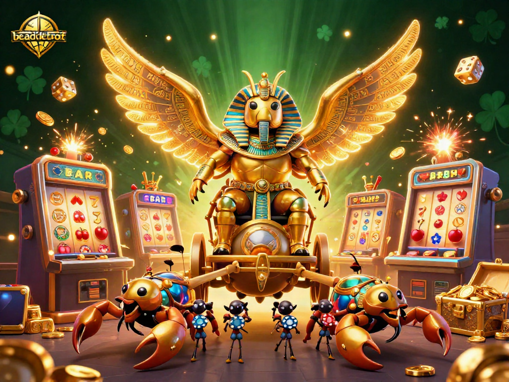 Experience the excitement at beasdetroit with a vibrant 3D casino illustration featuring elaborate game elements.